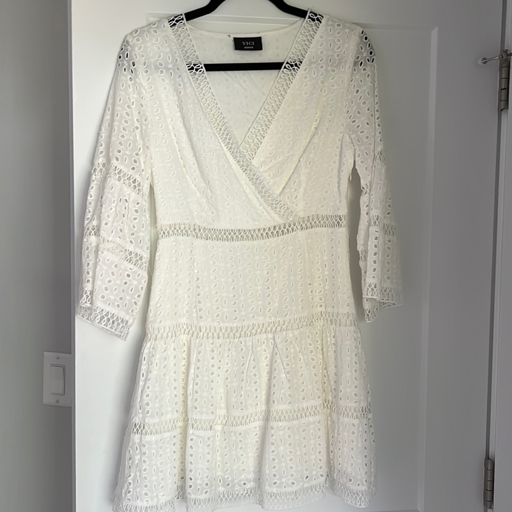 Revolve white eyelet dress brand Vici
